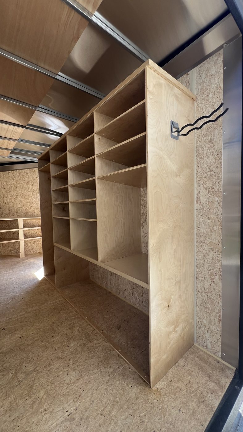 Enclosed Trailer — Plumbing shelving